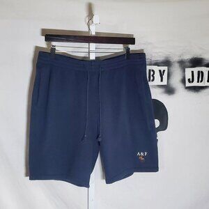 Abercrombie & Fitch Soft A&F Navy Blue Fleece Shorts Sz L
